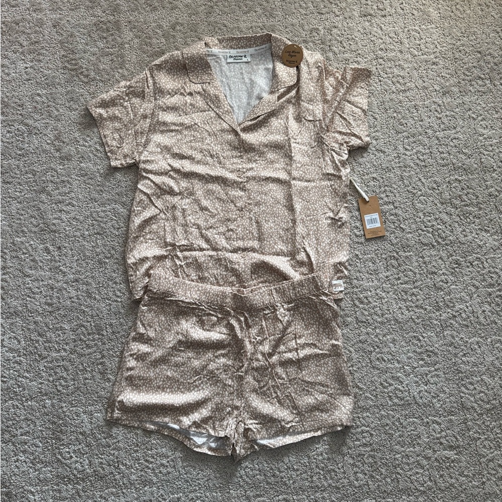 BearPaw Light Pink and Cream Pajama Set